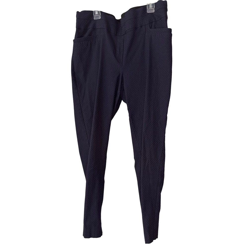 Maurices Womens Navy Blue Textured Pull On Stretch Dress Pants Size 18 REG - Picture 1 of 7